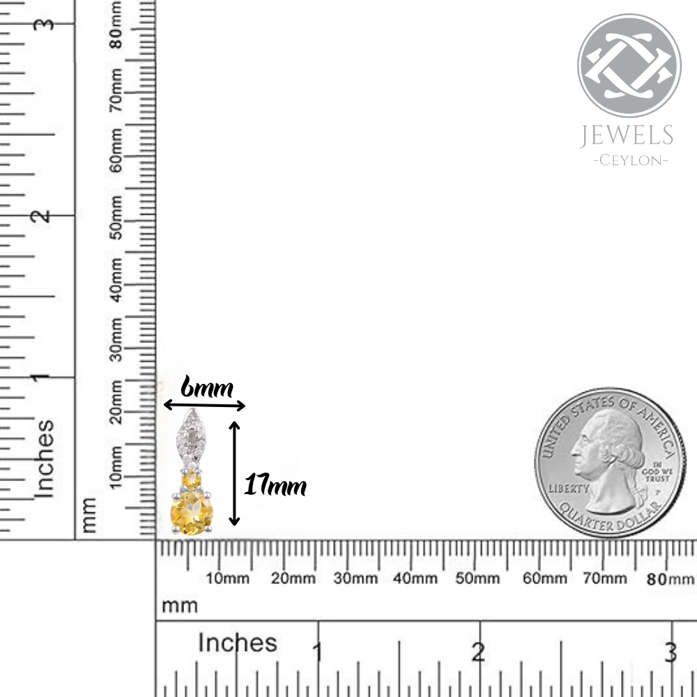 GOAL – CITRINE GEMSTONE EARRINGS IN 925 STERLING SILVER