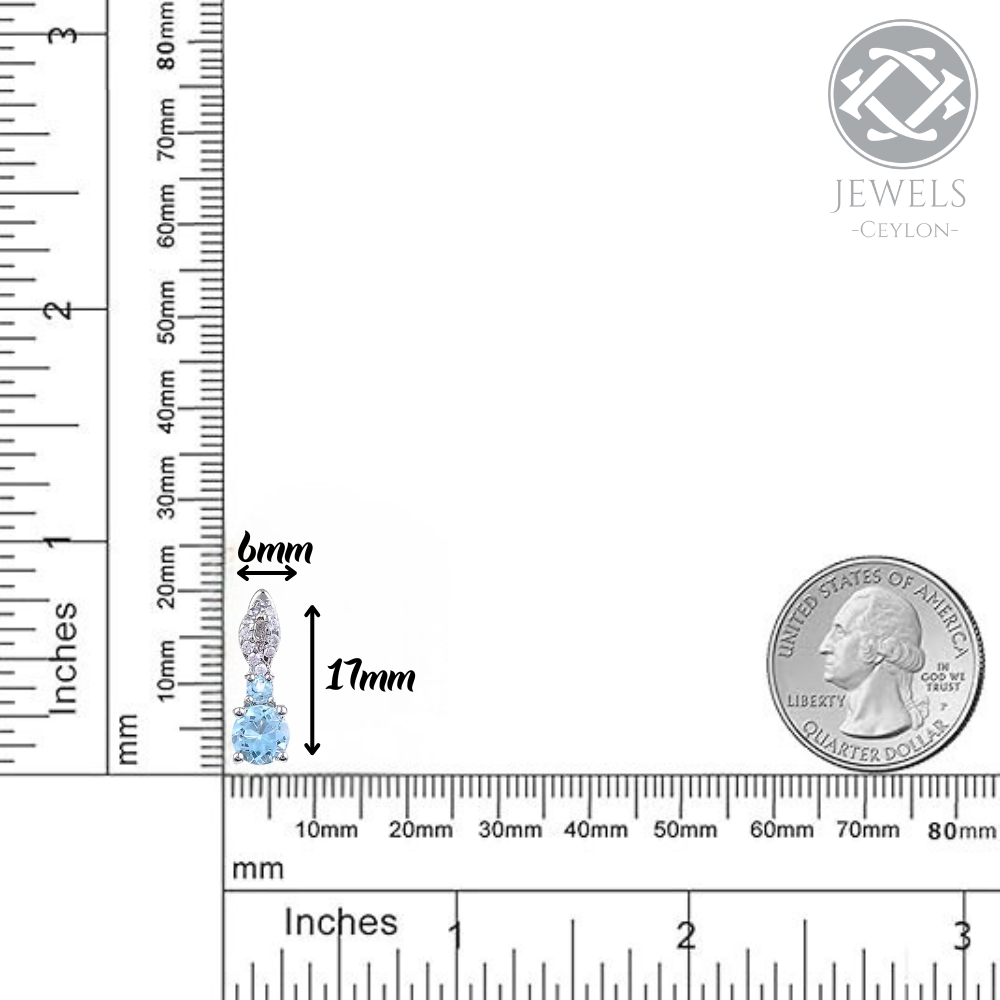 Goal - Natural Blue Topaz Earrings 925 Sterling Silver Plated in Rhodium
