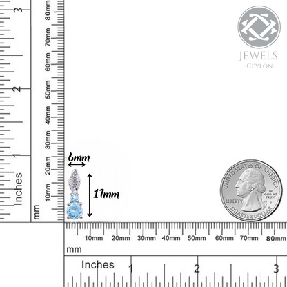 Goal - Natural Blue Topaz Earrings 925 Sterling Silver Plated in Rhodium