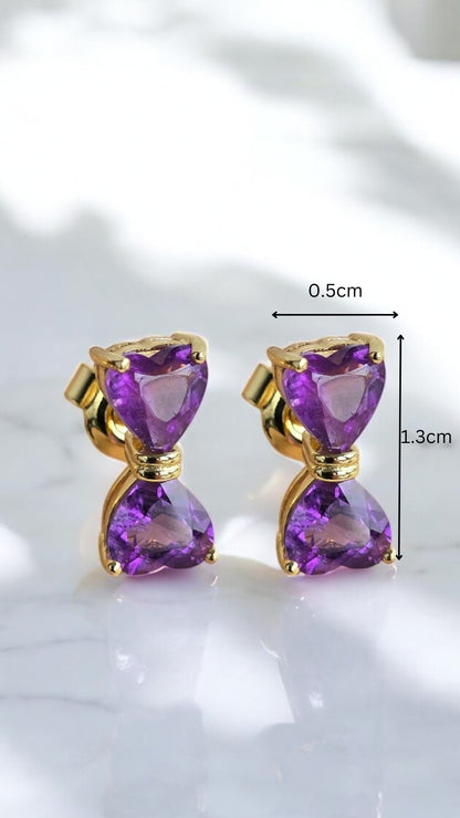 HOPE – NATURAL AMETHYST GEMSTONE EARRINGS IN 925 STERLING SILVER