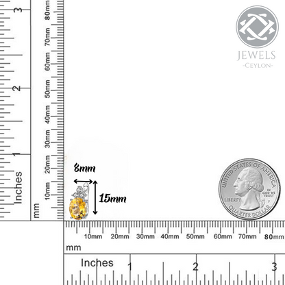Empress - Natural Citrine Earrings 925 Sterling Silver Plated in Rhodium