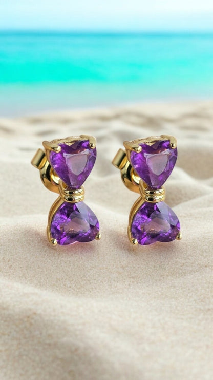 HOPE – NATURAL AMETHYST GEMSTONE EARRINGS IN 925 STERLING SILVER