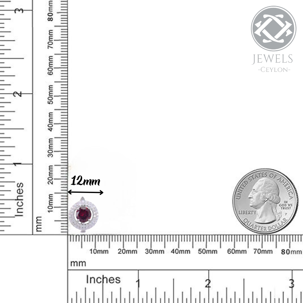 Lucky - Natural Garnet Earrings 925 Sterling Silver Plated in Rhodium