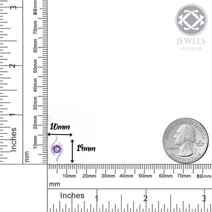 Higher - Natural Amethyst Earrings 925 Sterling Silver Plated in Rhodium