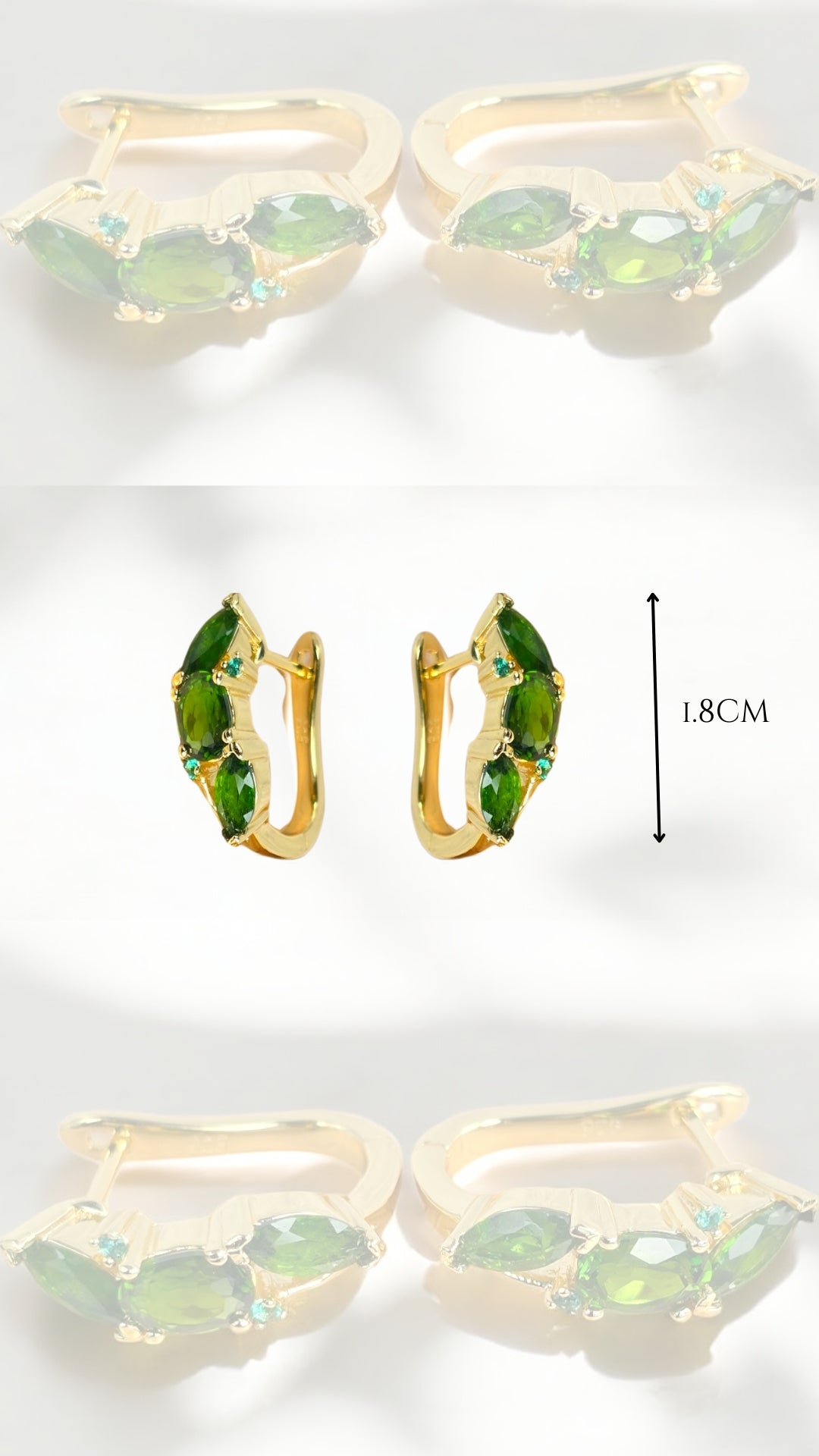 SELENE – NATURAL CHROME DIOPSIDE EARRING IN 925 STERLING SILVER