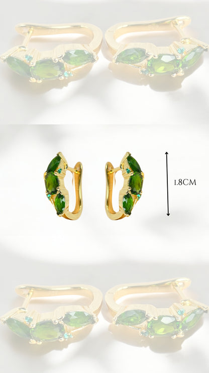 SELENE – NATURAL CHROME DIOPSIDE EARRING IN 925 STERLING SILVER