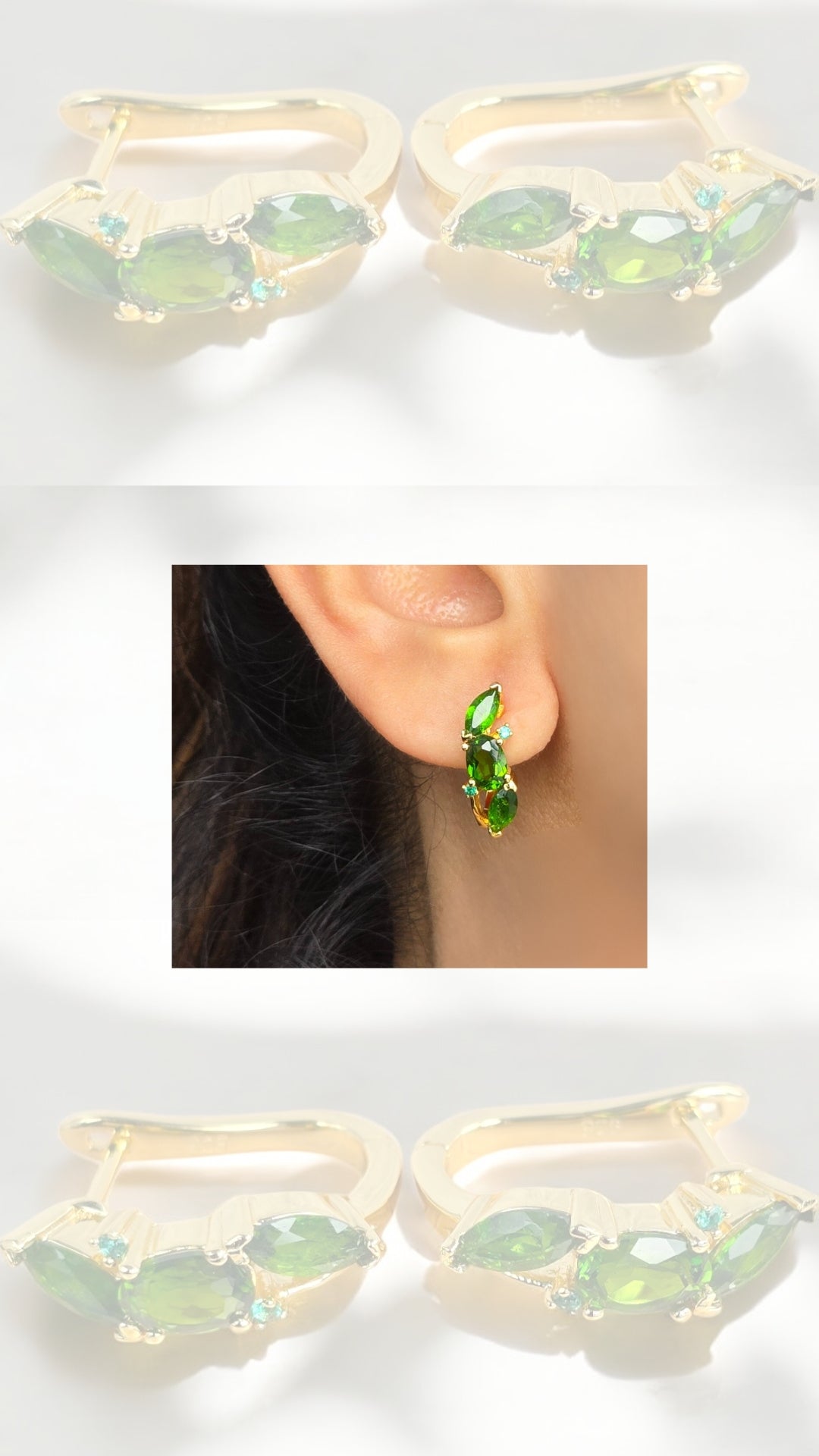SELENE – NATURAL CHROME DIOPSIDE EARRING IN 925 STERLING SILVER