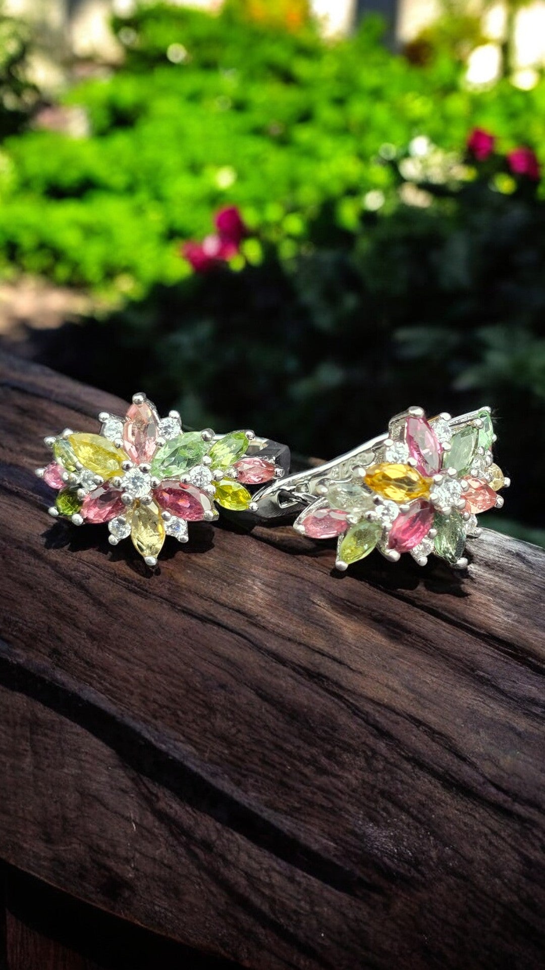ARORA –NATURAL MULTICOLORED TOURMALINE GEMSTONE IN 925 STERLING SILVER