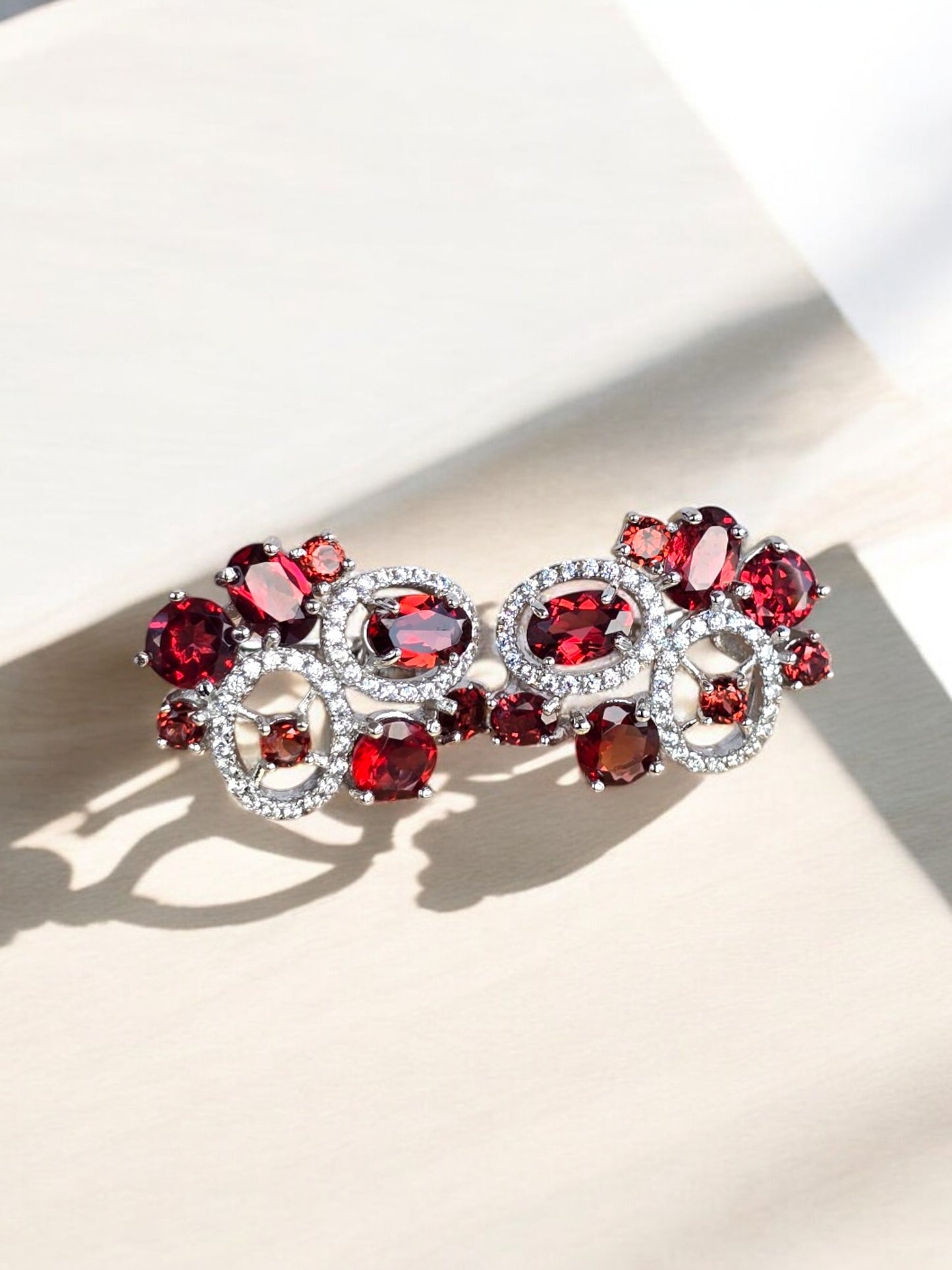 LIMITLESS - NATURAL GARNET GEMSTONE EARRING IN 925 STERLING SILVER