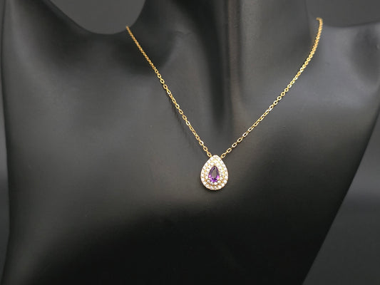 Claudia - NATURAL AMETHYST GEMSTONE NECKLACE IN 925 STERLING SILVER