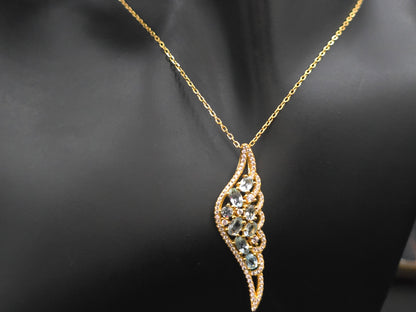 ZARA - NATURAL BLUE TOPAZ GEMSTONE NECKLACE IN 925 STERLING SILVER
