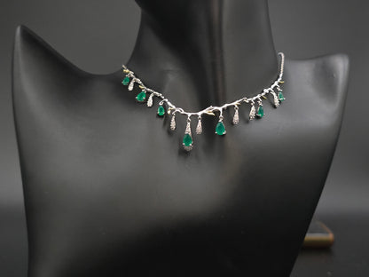 Nyssa - NATURAL AGATE GEMSTONE NECKLACE IN 925 STERLING SILVER