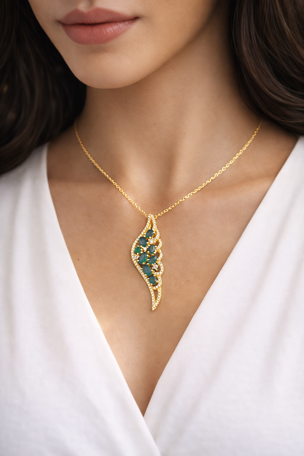 ZARA - NATURAL AGATE GEMSTONE NECKLACE IN 925 STERLING SILVER