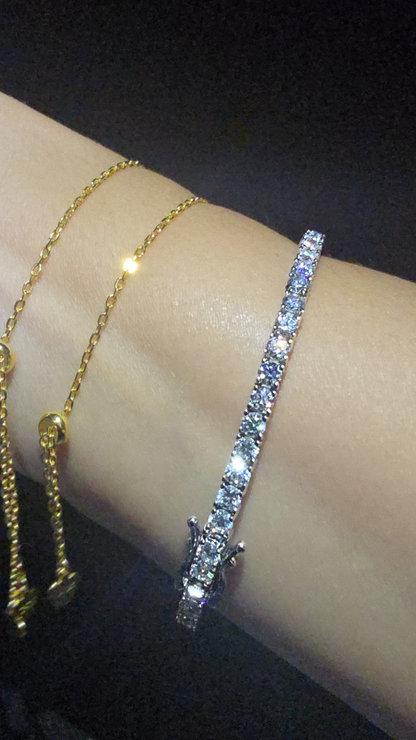 AURA - MOISSANITE GEMSTONE BRACELET IN 925 STERLING SILVER Plated in RHODIUM