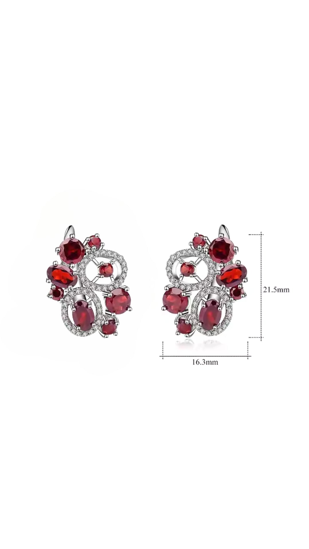 LIMITLESS - NATURAL GARNET GEMSTONE EARRING IN 925 STERLING SILVER