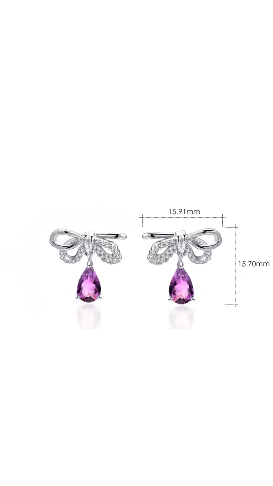 FOREVER - NATURAL AMETHYST GEMSTONE EARRING IN 925 STERLING SILVER
