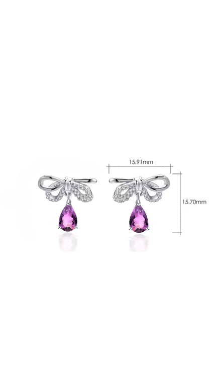 FOREVER - NATURAL AMETHYST GEMSTONE EARRING IN 925 STERLING SILVER