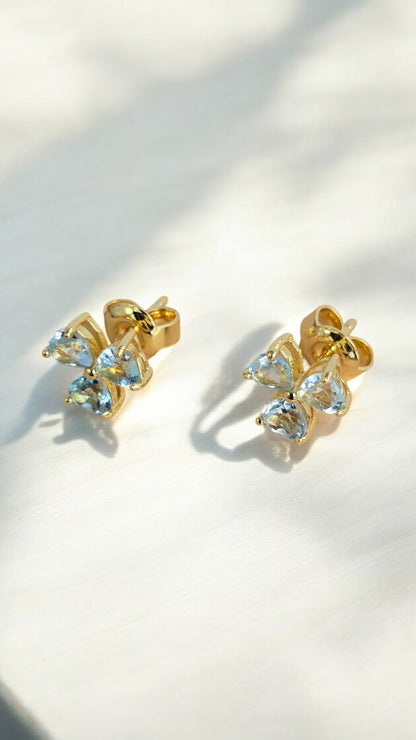 LUNA - SKY BLUE TOPAZ GEMSTONE EARRING IN 925 STERLING SILVER