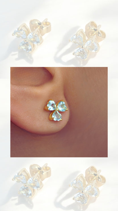 LUNA - SKY BLUE TOPAZ GEMSTONE EARRING IN 925 STERLING SILVER