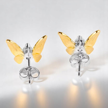 SARAH - NATURAL BLUE TOPAZ GEMSTONE BUTTERFLY EARRING IN 925 STERLING SILVER
