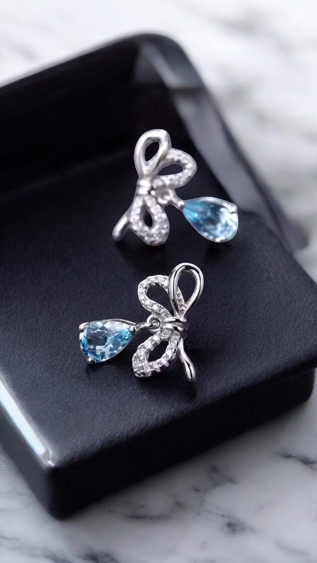 FOREVER – NATURAL BLUE TOPAZ EARRINGS IN 925 STERLING SILVER