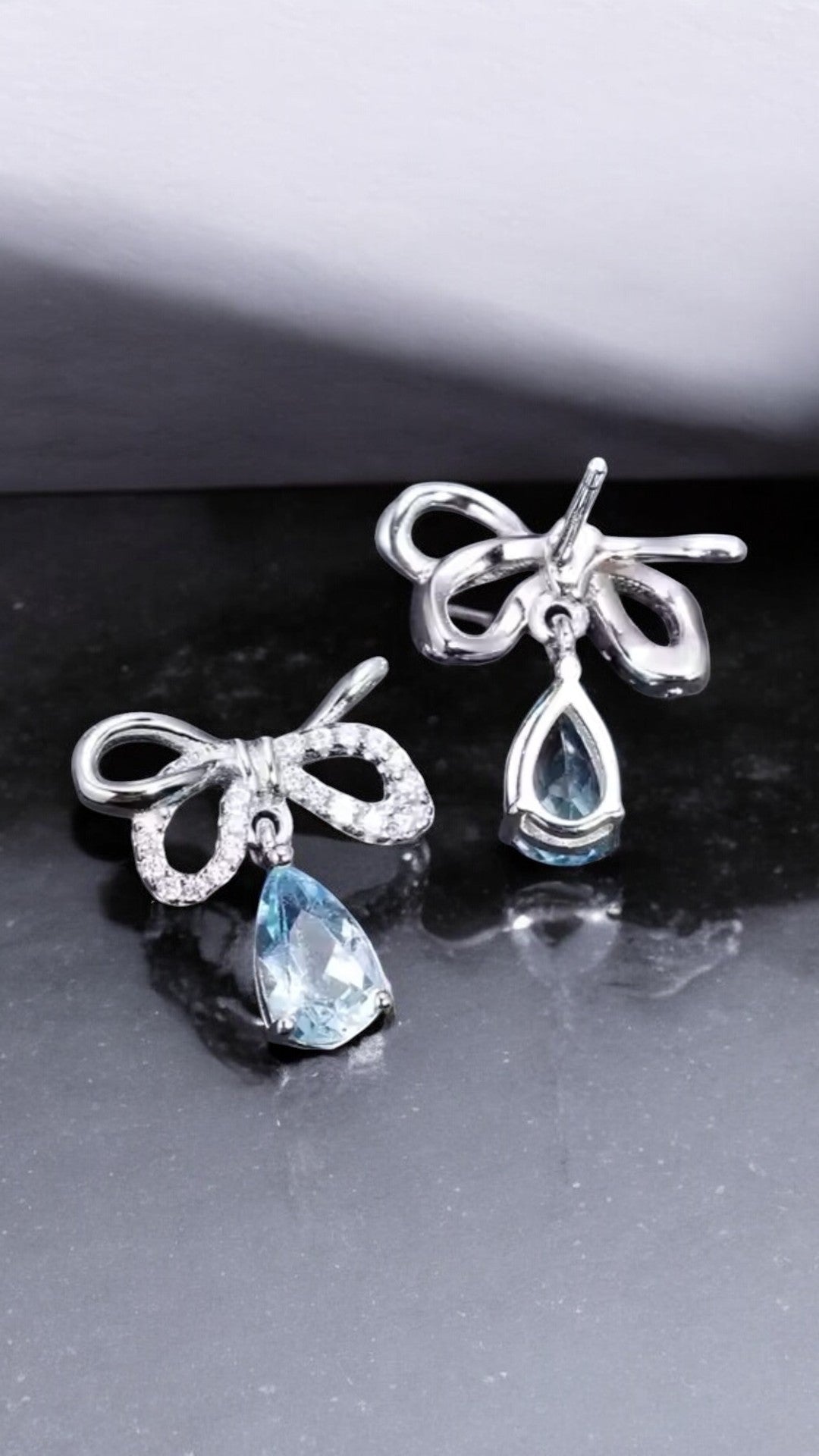 FOREVER – NATURAL BLUE TOPAZ EARRINGS IN 925 STERLING SILVER
