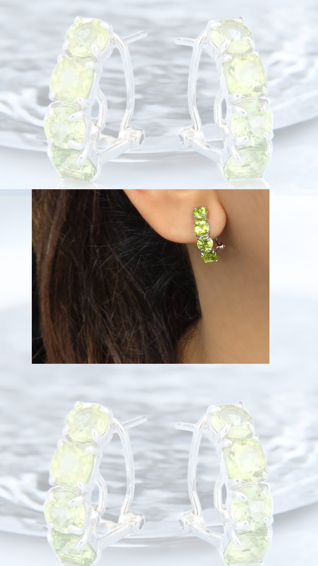 ZEST – NATURAL PERIDOT GEMSTONE CLUSTER EARRINGS IN 925 STERLING SILVER