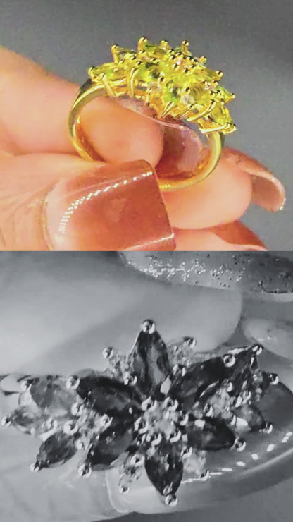 ENCHANT - NATURAL PERIDOT GEMSTONE RING PLATED IN YELLOW GOLD