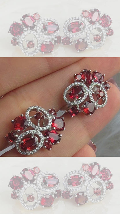 LIMITLESS - NATURAL GARNET GEMSTONE EARRING IN 925 STERLING SILVER