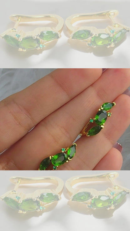 SELENE – NATURAL CHROME DIOPSIDE EARRING IN 925 STERLING SILVER