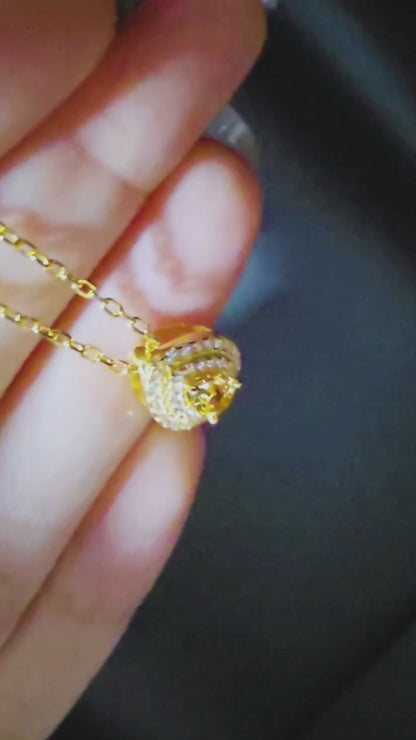 Claudia - NATURAL CITRINE GEMSTONE NECKLACE IN 925 STERLING SILVER