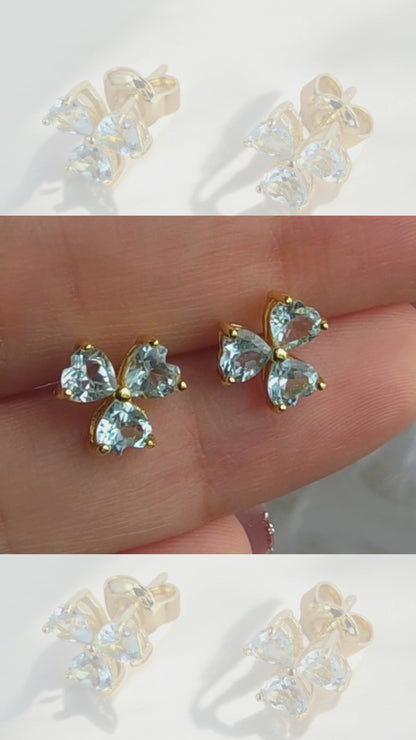 LUNA - SKY BLUE TOPAZ GEMSTONE EARRING IN 925 STERLING SILVER