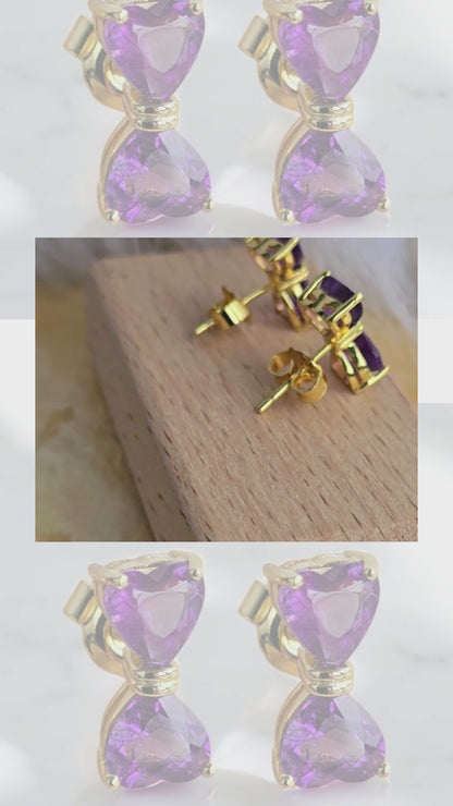 HOPE – NATURAL AMETHYST GEMSTONE EARRINGS IN 925 STERLING SILVER