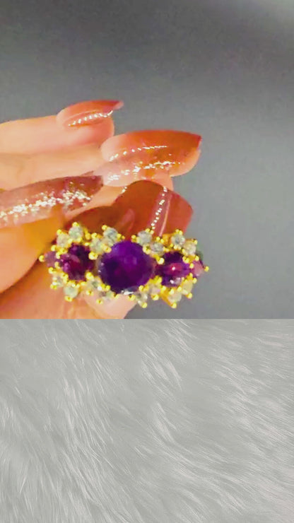 PALAIS - AMETHYST GEMSTONE RING PLATED IN YELLOW GOLD