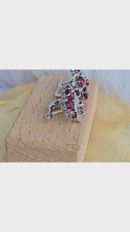 LIMITLESS - NATURAL GARNET GEMSTONE EARRING IN 925 STERLING SILVER