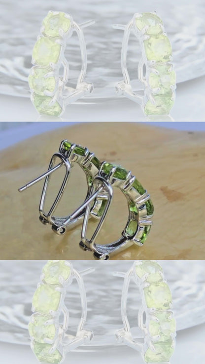 ZEST – NATURAL PERIDOT GEMSTONE CLUSTER EARRINGS IN 925 STERLING SILVER