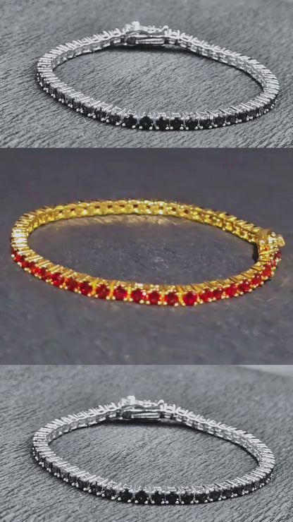 AURA - GARNET GEMSTONE BRACELET IN 925 STERLING Plated in Gold