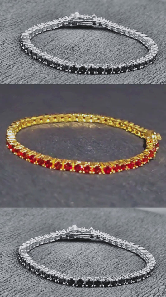 AURA - GARNET GEMSTONE BRACELET IN 925 STERLING Plated in Gold