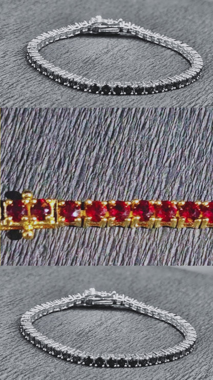 AURA - GARNET GEMSTONE BRACELET IN 925 STERLING Plated in Gold