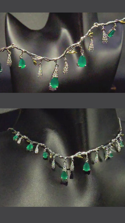 Nyssa - NATURAL AGATE GEMSTONE NECKLACE IN 925 STERLING SILVER
