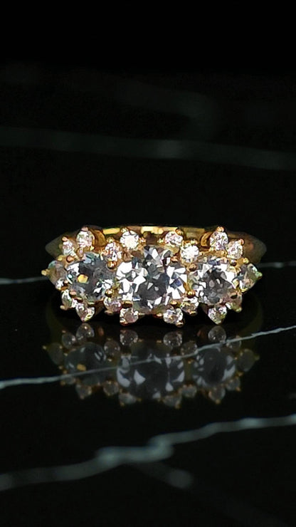PALAIS – BLUE TOPAZ GEMSTONE RING PLATED IN YELLOW GOLD