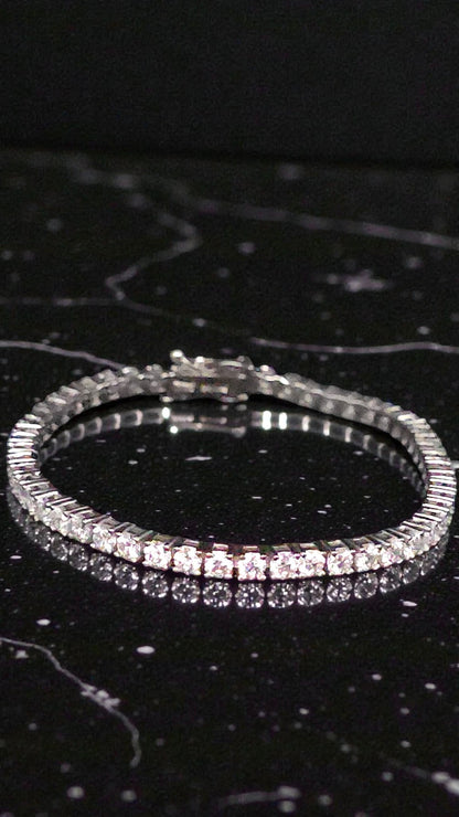 AURA - MOISSANITE GEMSTONE BRACELET IN 925 STERLING SILVER Plated in RHODIUM